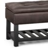 Cosmopolitan - Storage Ottoman Bench With Open Bottom - Distressed Brown - Image 5