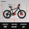 S20101 20" Kids' Bike, Boys Girls Mountain Bike Ages 8-12, 7 Speed Teenager Children Kids' Bicycles, Front Suspension Disc Brake Rear V-Brake, High Steel Frame - Green - Image 8