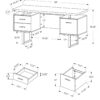 Computer Desk For Home Office, Laptop, Left, Right Set - Up & Storage Drawers - White - Image 12