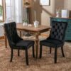 Nikki - Modern, High-End Tufted Solid Wood Contemporary Velvet Upholstered Dining Chair With Wood Legs Nailhead Trim (Set of 2) - Black - Image 14