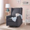 Landau - Contemporary Fabric Upholstered Swivel Recliner - Charcoal - Image 4