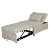 Versatile Folding Ottoman Sofa Bed Wood Multifunctional Space Saver - Beige - Image 12