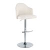 Ahoy - Contemporary Adjustable Barstool With Swivel With Rounded T Footrest (Set of 2) - Chrome / Cream - Image 2