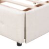 Queen Size Upholstered Platform Bed With Classic Headboard And 4 Drawers, No Box Spring Needed - Beige - Image 13