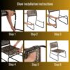 Patio Furniture Set 3 Piece Mixture Pattern PE Rattan Steel Frame And Modern Round Table - Brown / Black - Image 14
