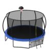 12Ft Recreational Kids Trampoline With Safety Enclosure Net & Ladder, Outdoor Recreational Trampolines - Blue - Image 4