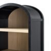 Modern 3 Shelf Open Arched Bookcase Cabinet - Black - Image 3