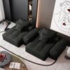 Modern Oversized Modular Sectional Sofa With 2 Chaise Lounge And 2 Armrest, Sparkling Chenille Fabric Soft Cushion Sofa With 4 Pillows, 4 Pieces Diy Combination Tufted Sofa, No Assembly Required - Black - Image 11