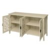 Hollowed Out Cabinet With 4 Doors, Suitable For Bedroom - Natural - Image 18