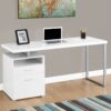 Computer Desk For Home Office, Laptop, Left, Right Set - Up, Storage Drawers, Contemporary Convenient Design - White - Image 3