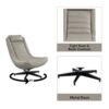 Piran - Twilight Top Grain Leather Accent Chair And Ottoman With Swivel - Gray - Image 10
