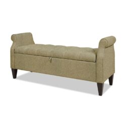 Jacqueline - Tufted Roll Arm Storage Bench - Incense Tan Brown