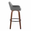 Daniella - Contemporary Fixed Height Barstool With Swivel And Round Footrest (Set of 2) - Walnut / Gray - Image 3