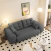 Human Dog Bed, Lazy Sofa Couch, Multifunctional Foldable Sofa Bed, 3 In 1 Teddy Fabric Sleeper Sofa Bed For Living Room Guest Bed, Playroom - Gray - Image 8