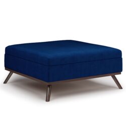 Owen - Square Coffee Table Storage Ottoman - Blue