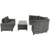 8 Pieces Outdoor Wicker Round Sofa Set, Half-Moon Sectional Sets All Weather, Curved Sofa Set With Rectangular Coffee Table, PE Rattan Water-Resistant And UV Protected, Movable Cushion - Gray - Image 9