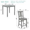 5 Pieces Dining Table Set, Wooden Dining Square Table Set For 4, Counter Height Kitchen Table Set With Square Table And 4 Upholstered Chairs For Small Space - Gray - Image 3