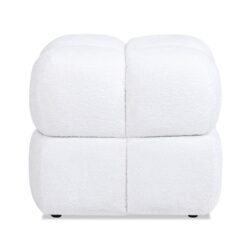Pixel - Oversized Square Tufted Pouf Ottoman - Almond White