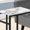Accent Table, C - Shaped, Modern Design - White - Image 2