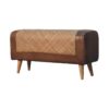 Buffalo - Large Seagrass Hide Nordic Bench - Oak - Image 3