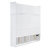 Full Size Space Saving Murphy Wall Bed With Top Cabinets, Flexible Slats - White - Image 13