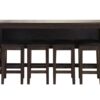 Drop Leaf Table With 4 Stools - Dark Brown - Image 5
