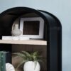 Modern 3 Shelf Open Arched Bookcase Cabinet - Black - Image 5