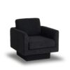 360° Modern Swivel Accent Chair Round Armchair, Thick Padded Single Lounge Sofa Upholstered Comfy - Black - Image 6