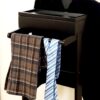Portable Garment Rack, Clothes Valet Stand With Storage Organizer - Black - Image 7