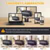 2 In 1 Foldable Sofa Plush Corduroy Sofa Convertible Floor Sofa Bed Deep Seating With Multi Functional Blanket Suitable For Living Rooms - Dark Gray - Image 14