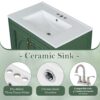 30" Bathroom Vanity With Sink, 2 Doors With Shelf, Soft Close Door Hinges, Vintage Style - Green - Image 5