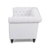 Chesterfield Style 3 Seater Sofa With Button Tufting And Nail Head Accents - White - Image 7