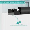Double Sliding Bathtub Shower Door, Semi Frameless Bypass Tub Door, 1 / 4" (6Mm) Tempered Glass With Explosion - Proof Film, Adjustable Aluminum Alloy Frame - Matte Black - Image 5