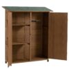 Outdoor Storage Shed With Lockable Door, Wooden Tool Storage Shed With Detachable Shelves & Pitch Roof - Yellow Brown - Image 15
