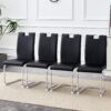 (Set of 4) Material Bow Shaped Chairs Perfectly Integrated Into Industrial And Modern Home Design - Black - Image 2