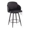 Dahlia - Contemporary Fixed Height Counter Stool With Round Footrest (Set of 2) - Black - Image 2