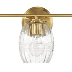 Luster - 3 Lights Vanity With Clear For Bathrooms Above Mirror Wall Lamp Satin - Clear / Gold