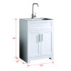 24" White Paint Free Laundry Tub Cabinet With Stainless Steel Combo (Update) - White - Image 7