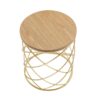 Contemporary Golden Side Table With Top And Metal Frame - Natural / Gold - Image 4