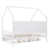 Full Size House Bed With Trundle, Kids Bed With Shelf - White - Image 8