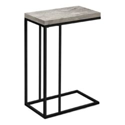 Accent Table, C - Shaped, Contemporary Stylish - Gray