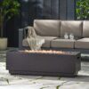 Modern Outdoor Iron Propane Fire Pit, 50, 000 Btu, Sleek Design - Brown / Gold - Image 2