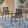 Belfast - Outdoor Dining Chair (Set of 2) With Mesh And Frame - Gray - Image 2