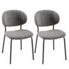 Boucle Dining Chairs, Dining Chairs With Metal Legs For Dining Room, Kitchen, Living Room (Set of 2) - Gray - Image 13