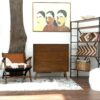 Caroline - Mid-Century Modern Dresser 3 Drawer - Brown / Wood - Image 4