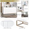 Modern Sideboard Elegant Buffet Cabinet With Large Storage Space For Dining Room, Entryway - White - Image 5