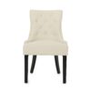 Cheney - Contemporary Dining Chair (Set of 2) Tufted Fabric Upholstery - Beige - Image 7