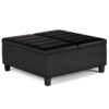 Ellis - Coffee Table Storage Ottoman - Distressed Black - Image 4