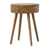 Nordic Circular Shaped Bedside Table - Oak - Image 3