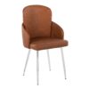 Dahlia - Contemporary Dining Chair (Set of 2) - Chrome / Camel - Image 2